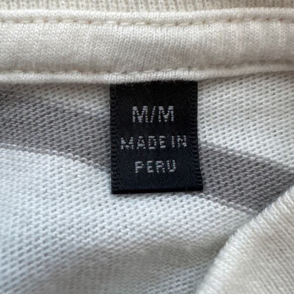 ATM Womens Plaited Jersey Stripe Sweatshirt Sweater Size M Ivory Gray Fall Style - Picture 8 of 9